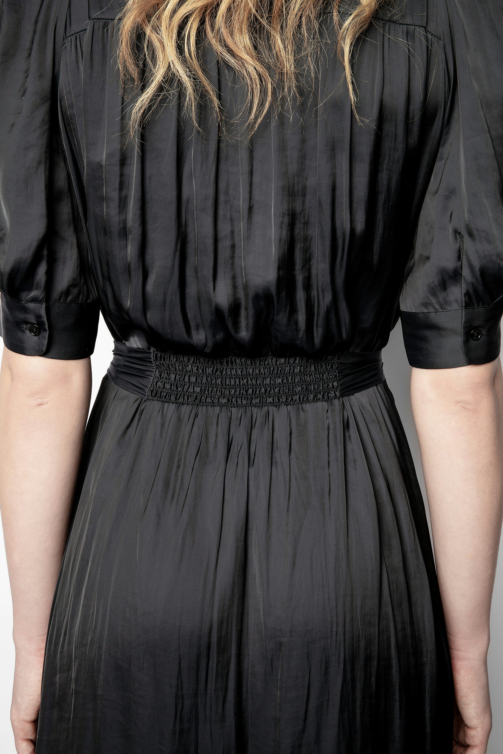 Remedy Satin Dress - Women’s long black skirt.